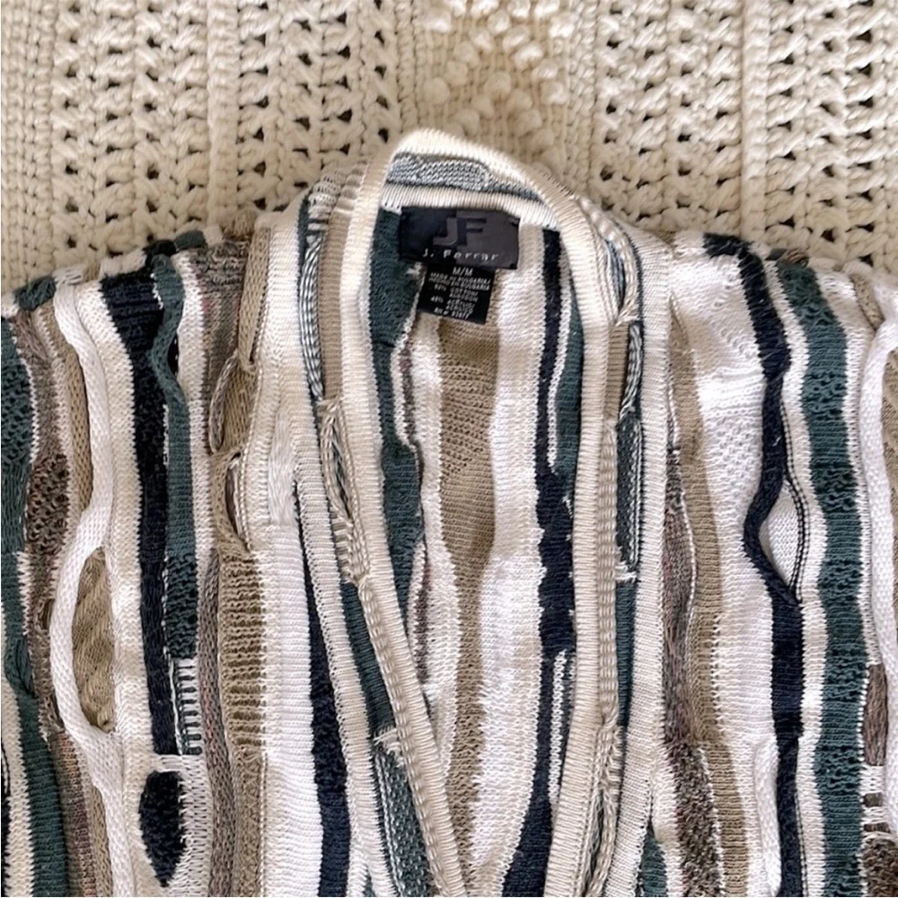 Vintage J Ferrar Coogi Style 3D Texture Sweater
Cardigan M Earthy Neutrals - Picture 3 of 3